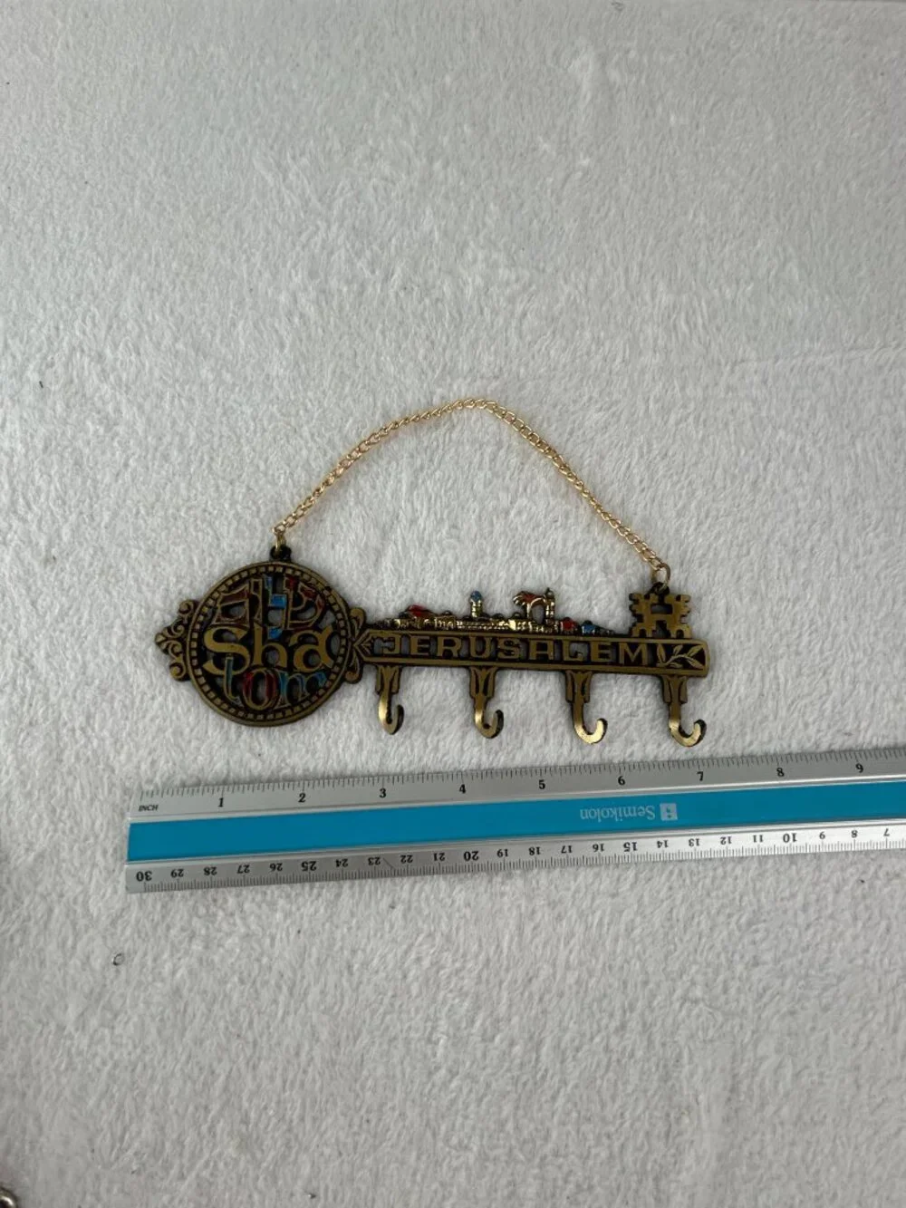 Vintage Brass Shalom Jerusalem key hanging key holder Home Decor